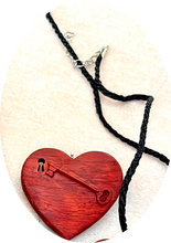 Load image into Gallery viewer, Padauk Exotic Wood Nested Heart Necklace