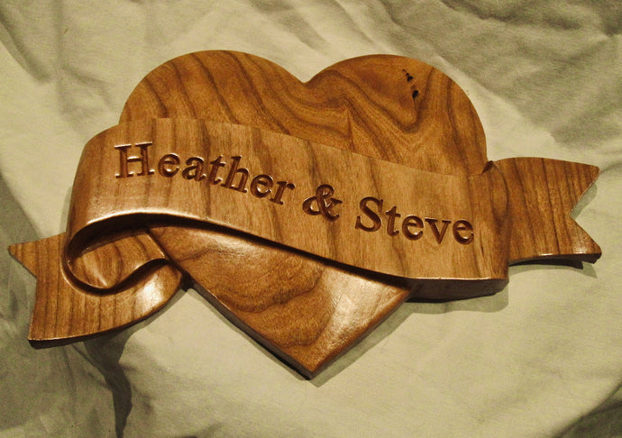 Heart Carving with Ribbon